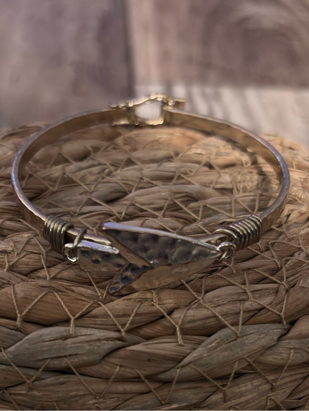 Gold Arrow Accent Women's Bangle Bracelet